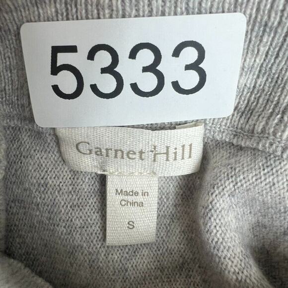 Garnet Hill Sweater Woman Small Gray Merino Wool Cashmere Pockets Turtleneck - Picture 8 of 8